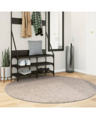Tapis shaggy PAMPLONA poils longs moderne beige Ø 160 cm | Mobilier & Déco