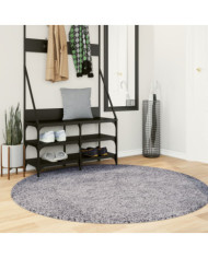 Tapis shaggy PAMPLONA poils longs moderne bleu Ø 200 cm | Mobilier & Déco