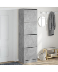 Armoire à chaussures 4 tiroirs rabattables gris 60x42x204 cm | Mobilier & Déco