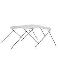 Auvent bimini à 3 arceaux Blanc 183x160x137 cm | Mobilier & Déco