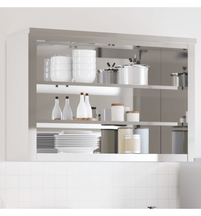 Armoire murale de cuisine avec étagères acier inoxydable | Mobilier & Déco