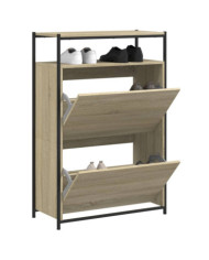 Armoire à chaussures chêne sonoma 75x34x112cm bois d'ingénierie | Mobilier & Déco