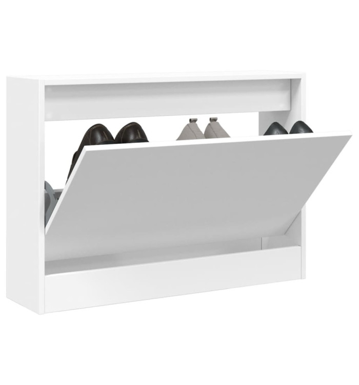 Armoire à chaussures blanc 80x21x57 cm bois d'ingénierie | Mobilier & Déco