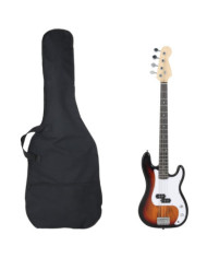 Guitare basse électrique de débutants sac brun et blanc 4/4 46" | Mobilier & Déco