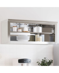 Armoire murale de cuisine avec étagère acier inoxydable | Mobilier & Déco