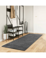 Tapis OVIEDO à poils courts anthracite 80x250 cm | Mobilier & Déco
