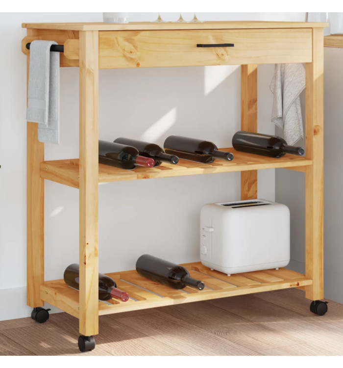 Chariot de cuisine MONZA 84x40x90 cm bois massif de pin | Mobilier & Déco