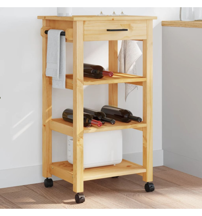 Chariot de cuisine MONZA 48x40x90 cm bois massif de pin | Mobilier & Déco