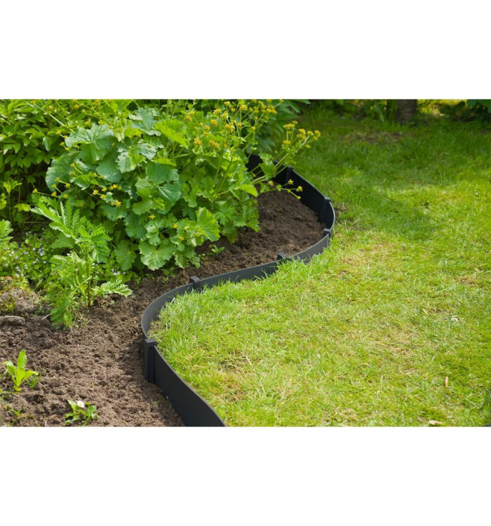 Nature Ensemble de bordure de jardin H15 cm x 10 m avec piquet noir | Mobilier & Déco