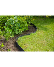 Nature Ensemble de bordure de jardin H15 cm x 10 m avec piquet noir | Mobilier & Déco