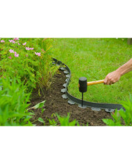 Nature Ensemble de bordure de jardin H5 cm x 10 m avec ancres gris | Mobilier & Déco