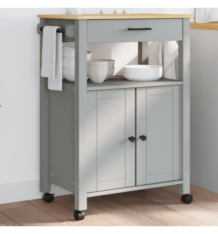 Chariot de cuisine MONZA 60x40x90 cm bois massif de pin | Mobilier & Déco