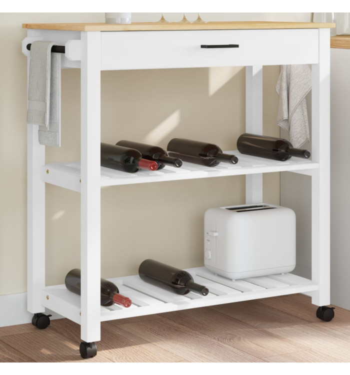 Chariot de cuisine MONZA 84x40x90 cm bois massif de pin | Mobilier & Déco