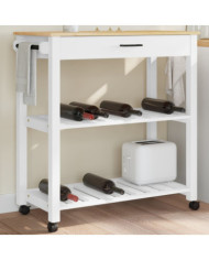 Chariot de cuisine MONZA 84x40x90 cm bois massif de pin | Mobilier & Déco