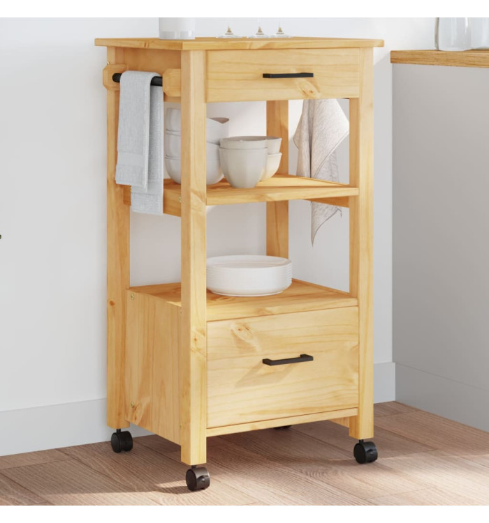 Chariot de cuisine MONZA 48x40x90 cm bois massif de pin | Mobilier & Déco