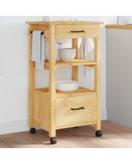 Chariot de cuisine MONZA 48x40x90 cm bois massif de pin | Mobilier & Déco