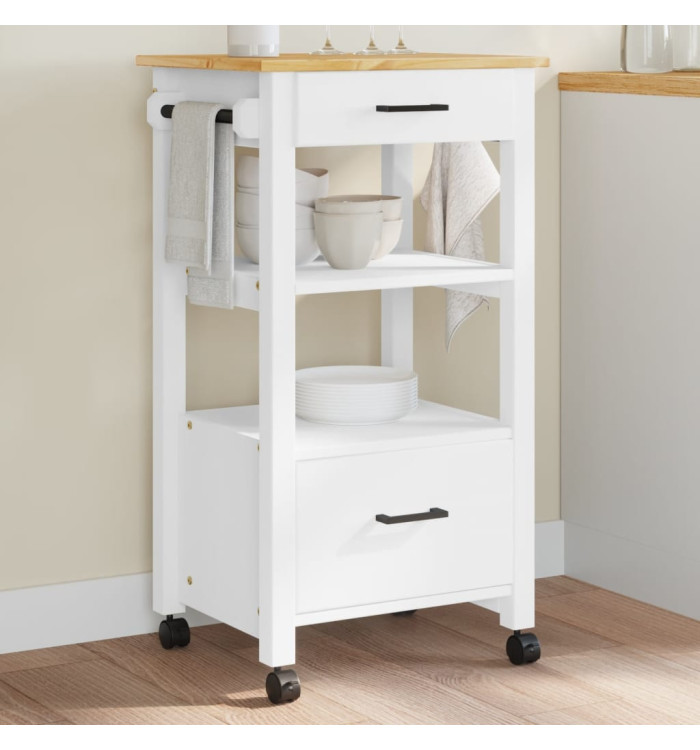 Chariot de cuisine MONZA 48x40x90 cm bois massif de pin | Mobilier & Déco