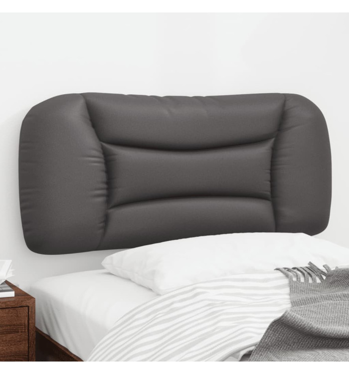 Coussin de tête de lit gris 90 cm similicuir | Mobilier & Déco