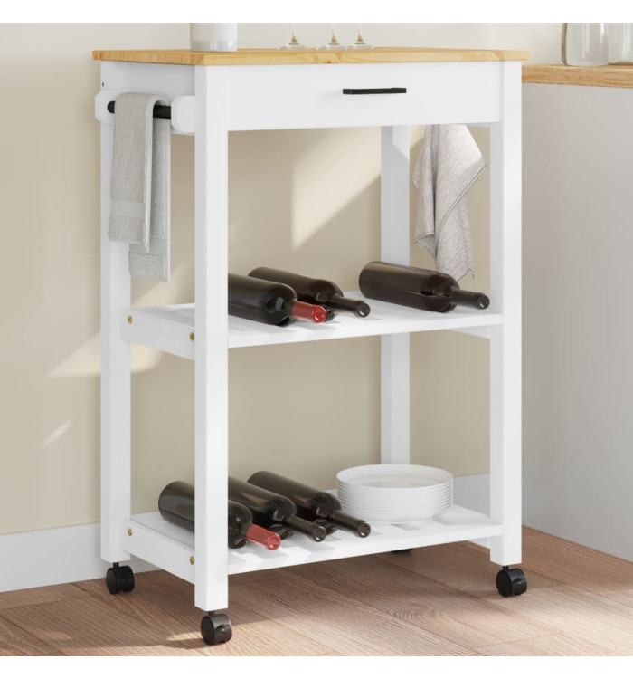 Chariot de cuisine MONZA 60x40x90 cm bois massif de pin | Mobilier & Déco