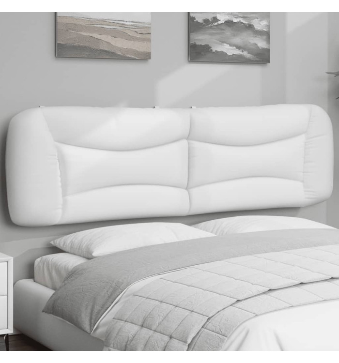 Coussin de tête de lit blanc 180 cm similicuir | Mobilier & Déco