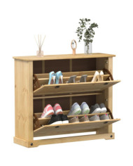 Armoire à chaussures Corona 99x32x85 cm bois de pin massif | Mobilier & Déco