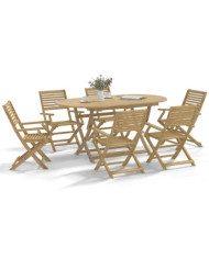 Chaises pliables de jardin lot de 8 bois massif d'acacia | Mobilier & Déco