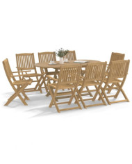 Chaises de jardin pliantes lot de 8 54,5x58x90 cm bois d'acacia | Mobilier & Déco