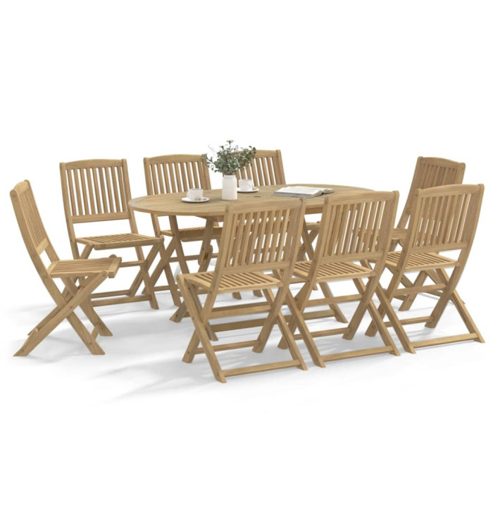 Chaises de jardin pliantes lot de 8 48,5x57x90 cm bois d'acacia | Mobilier & Déco