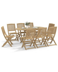 Chaises de jardin pliantes lot de 8 48,5x57x90 cm bois d'acacia | Mobilier & Déco