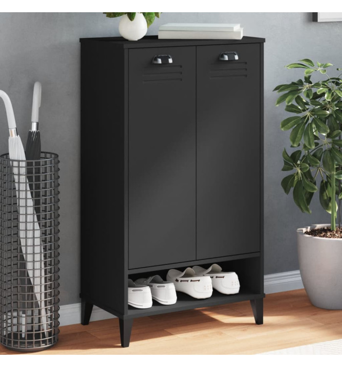 Armoire à chaussures VIKEN noir bois d'ingénierie | Mobilier & Déco
