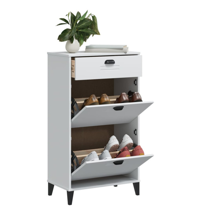 Armoire à chaussures VIKEN blanc bois d'ingénierie | Mobilier & Déco