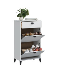 Armoire à chaussures VIKEN blanc bois d'ingénierie | Mobilier & Déco