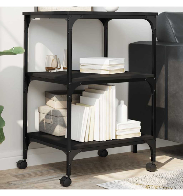 Support d'imprimante 3 niveaux noir 50x41x75 cm | Mobilier & Déco