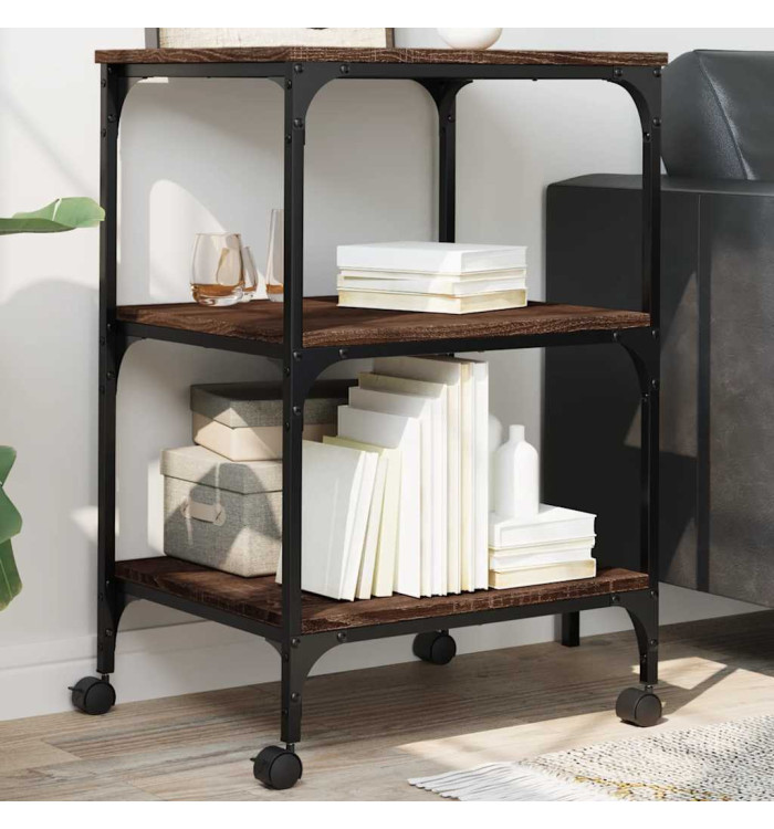 Support d'imprimante à 3 niveaux chêne marron 50x41x75 cm | Mobilier & Déco