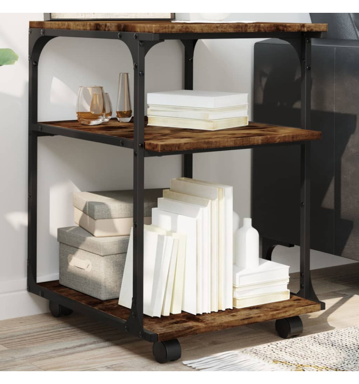 Support d'imprimante à 3 niveaux chêne fumé 43x48x64 cm | Mobilier & Déco