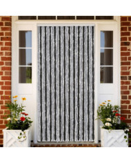 Rideau anti-mouches gris et noir 100x220 cm chenille | Mobilier & Déco