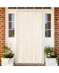 Rideau anti-mouches beige et blanc 100x230 cm chenille | Mobilier & Déco