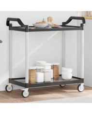 Chariot à 2 niveaux noir 99x50x97 cm aluminium | Mobilier & Déco