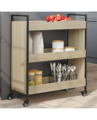 Chariot de cuisine chêne sonoma 70x30x82 cm bois d'ingénierie | Mobilier & Déco