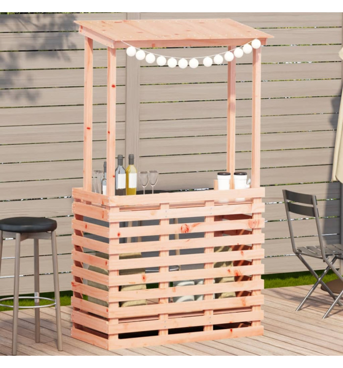 Table de bar d'extérieur et toit 112,5x57x195,5 cm bois massif | Mobilier & Déco