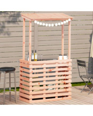 Table de bar d'extérieur et toit 112,5x57x195,5 cm bois massif | Mobilier & Déco