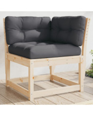 Canapé d'angle de jardin et coussins 73x73x78cm bois pin massif | Mobilier & Déco