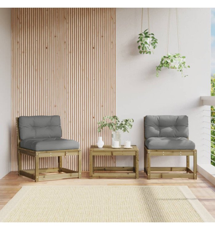 Canapés de jardin avec coussins 2pcs bois de pin imprégné | Mobilier & Déco