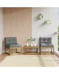 Canapés de jardin avec coussins 2pcs bois de pin imprégné | Mobilier & Déco