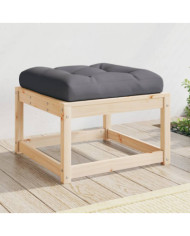 Repose-pied de jardin avec coussins bois de pin massif | Mobilier & Déco