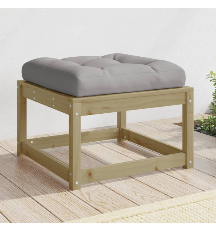Repose-pied de jardin avec coussins bois de pin imprégné | Mobilier & Déco