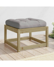 Repose-pied de jardin avec coussins bois de pin imprégné | Mobilier & Déco