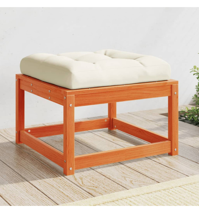 Repose-pied de jardin avec coussins bois massif de pin | Mobilier & Déco