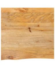 Dessus de table à bord vivant 80x80x2,5 cm bois massif manguier | Mobilier & Déco