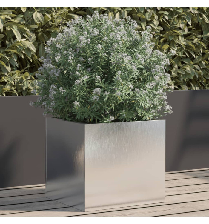 Jardinière argenté 32x30x29 cm acier inoxydable | Mobilier & Déco